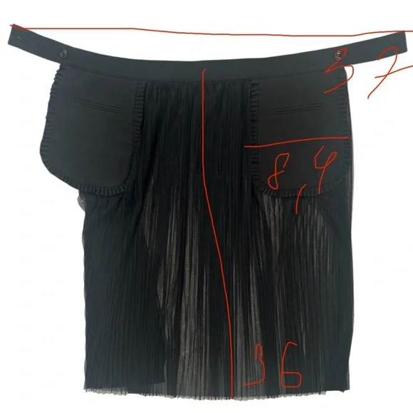 Black Double-Breasted Women's BLAZER Dress/sheer pleated midi Skirt size L NWT - Picture 15 of 16